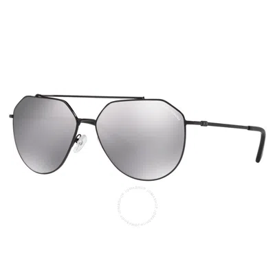 Armani Exchange Light Grey Mirror Pilot Men's Sunglasses Ax2023s 60886g 59 In Black