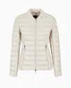 Armani Exchange Light Weight Zip-up Down Jacket In Beige