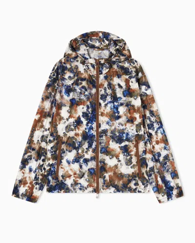 Armani Exchange Lightweight Windbreaker Made Of Technical Nylon In Multi