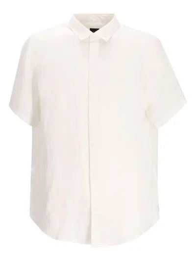 Armani Exchange Linen Shirt In White