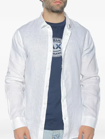 Armani Exchange Linen Shirt In White