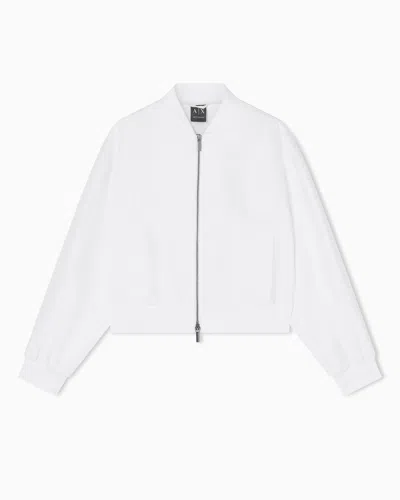 Armani Exchange Linen Twill Blouson In White