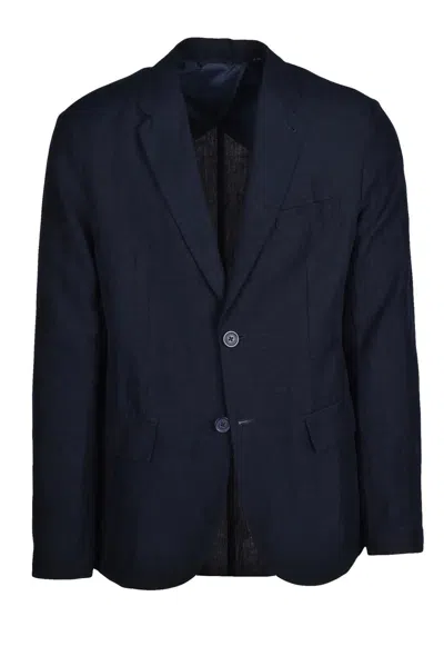 Armani Exchange Linen Viscose Blazer - Blue