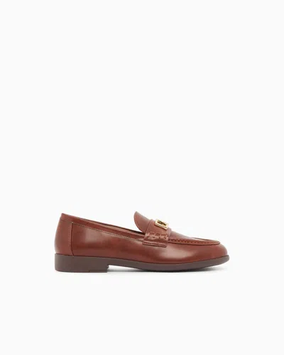 Armani Exchange Loafers In Technical Fabric In Brown