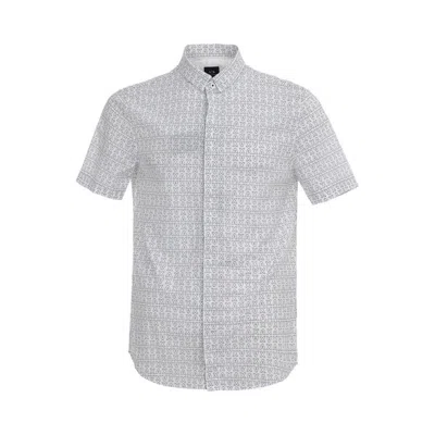 Armani Exchange 6rzc04 Ax Printed Ss Shirt In White