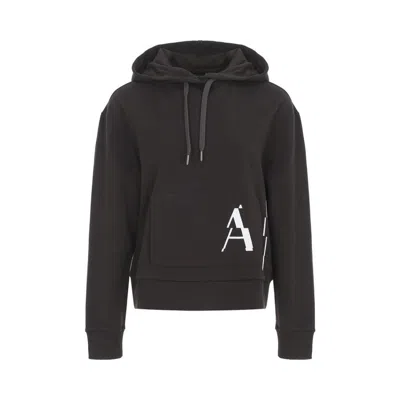 Armani Exchange Woman Sweatshirt Dark Brown Size M Cotton, Elastane