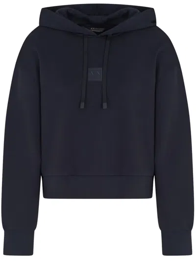 ARMANI EXCHANGE LOGO-APPLIQUÉ HOODIE