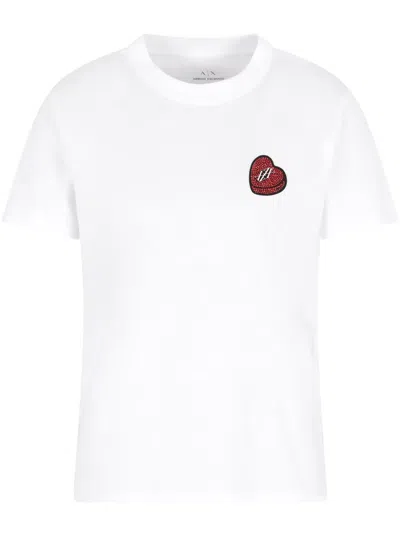 Armani Exchange Logo-appliqué T-shirt In White