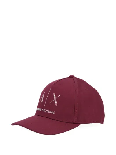 Armani Exchange Logo Baseball Cap In Brown