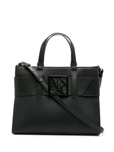Armani Exchange Logo Belt-strap Tote Bag In 中性色