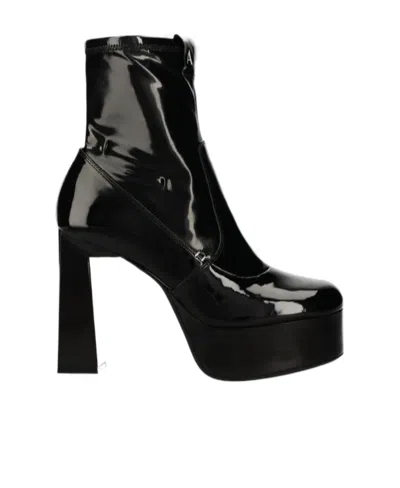 Armani Exchange Logo Boots In Black