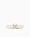 Armani Exchange Logo Buckle Belt In Neutral