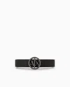 Armani Exchange Logo Buckle Belt In White