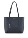 Armani Exchange Logo-charm Shopping Tote Bag In Black