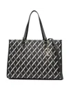 Armani Exchange Logo-charm Tote Bag In Black