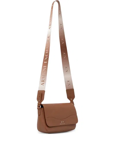 Armani Exchange Logo Cross Body Bag In Brown