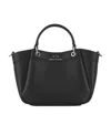 Armani Exchange Logo-debossed Grained-texture Tote Bag In Black