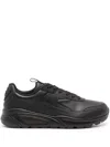 Armani Exchange Logo-debossed Panelled Chunky Sneakers In Black