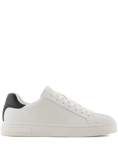 Armani Exchange Logo-debossed Sneakers In White