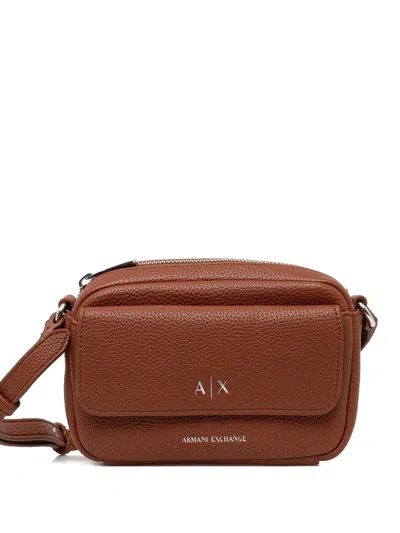 Armani Exchange Logo-detail Cross Body Bag In Brown