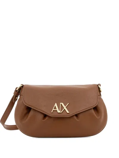 Armani Exchange Logo-detail Cross-body Bag In Brown
