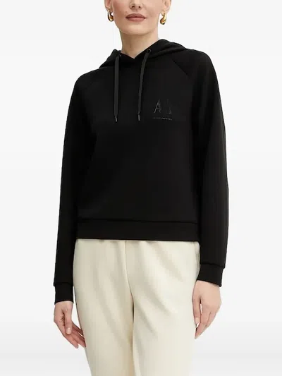 Armani Exchange Logo-detail Hoodie In Black