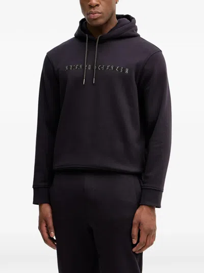 Armani Exchange Logo-detail Hoodie In Black