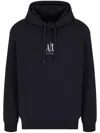 Armani Exchange Central Logo Hoodie In Black