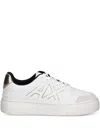 Armani Exchange Logo-detail Leather Sneakers In White