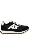 Armani Exchange Logo-detail Mesh Panel Sneakers In Black