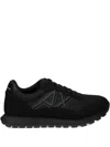 Armani Exchange Logo-detail Mesh Trainers In Black