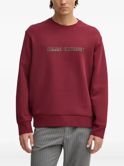 Armani Exchange Logo-detail Sweater In Red