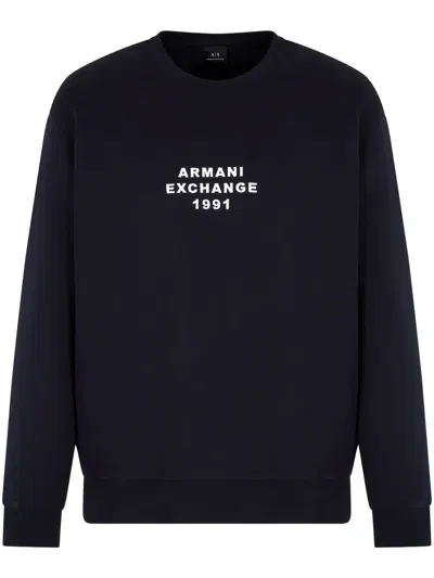 Armani Exchange Logo-detail Sweatshirt In Blue