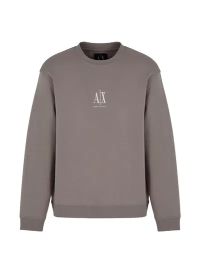 Armani Exchange Logo-detail Sweatshirt In Brown