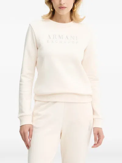 Armani Exchange Logo-detail Sweatshirt In White