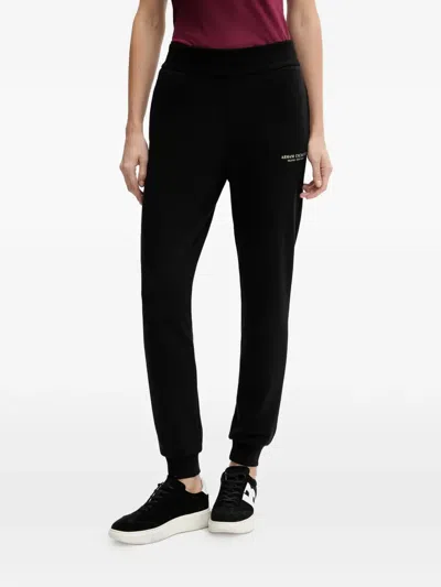 Armani Exchange Logo-detail Track Pants In Black