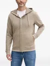 Armani Exchange Logo-detail Zipped Hoodie In Neutral