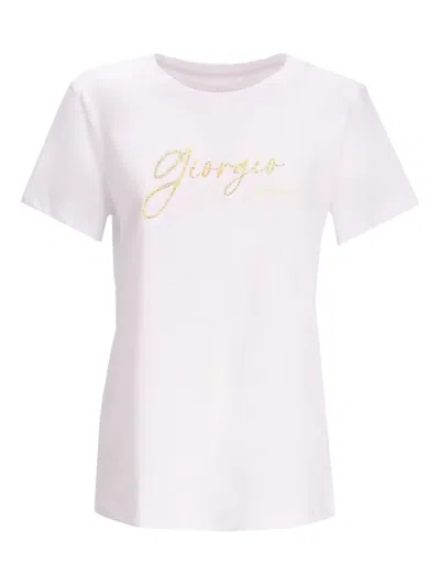 Armani Exchange T-shirt Mit Logo-verzierung In White