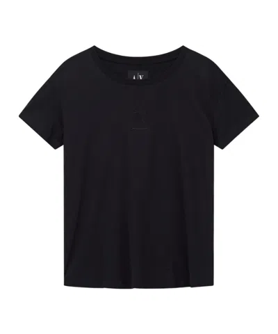Armani Exchange Logo-embellished T-shirt In Black
