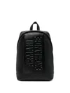 Armani Exchange Logo-embossed Backpack In Black