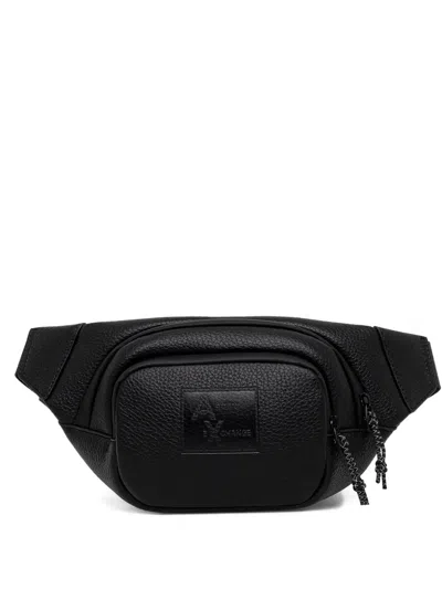 Armani Exchange Logo-embossed Belt Bag In Black
