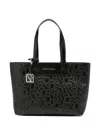 Armani Exchange Logo-embossed Tote Bag In Black