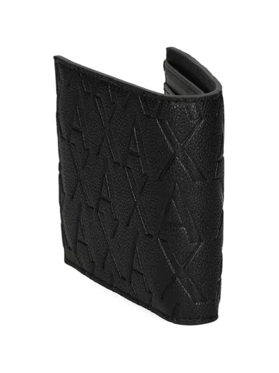 Armani Exchange Logo-embossed Wallet In Black