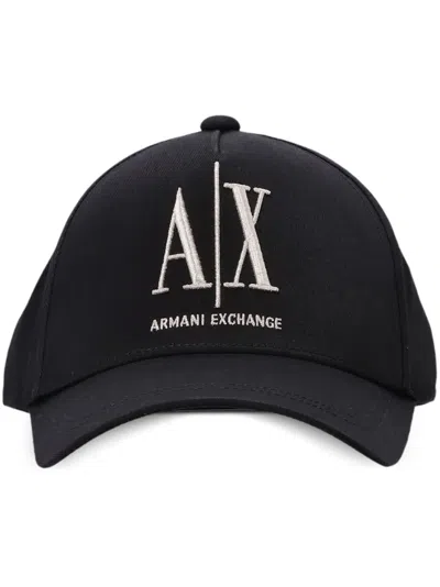 Armani Exchange Official Store Icon Logo Baseball Cap In Black