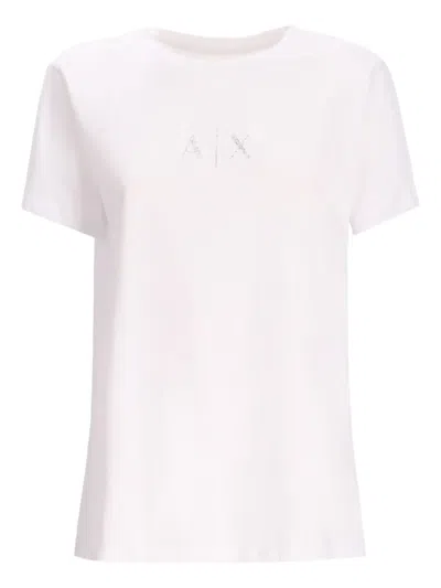 Armani Exchange Logo-embroidered Cotton T-shirt In White