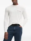 Armani Exchange Logo-embroidered Crew-neck Sweater In White