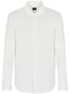 Armani Exchange Official Store Slim Fit Stretch Lyocell Twill Button Up Shirt In 白色