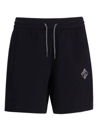 Armani Exchange Logo-embroidered Shorts In Blue
