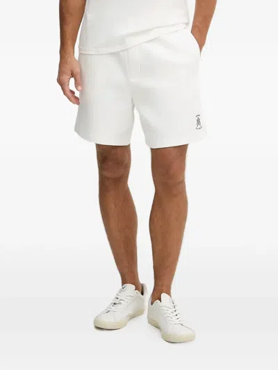 Armani Exchange Logo-embroidered Shorts In White