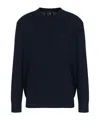 Armani Exchange Logo-embroidered Sweater In Blue